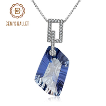 Gem's Ballet 21.20Ct Irregular Fashion Natural Iolite Blue Mystic Quartz Pendants & Necklace 925 Sterling Silver Fine Jewelry 2024 - buy cheap