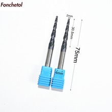2PCS-6mm*R1.0*30.5*75,wood milling cutter,CNC solid carbide end mill,tungsten router bit,woodworking taper ball nose knife 2024 - buy cheap