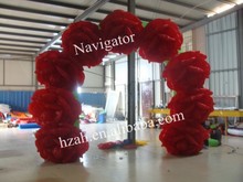 Red Inflatable Flowers Arch for Wedding Decoration 2024 - buy cheap