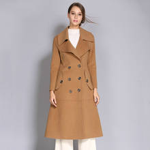 100% Wool European autumn/winter double-sided cashmere overcoat with sashes XL0006 2024 - buy cheap