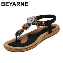 BEYARNE New Summer Flat Sandals Ladies Summer Bohemia Beach Flip Flops Shoes Women Shoes Scarpe Donna Zapatos Mujer Sandalias 2024 - buy cheap