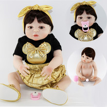 Bebes reborn brinquedos NPK 23"57CM full silicone reborn baby girl dolls toys for children gift can bathe boneca reborn 2024 - buy cheap