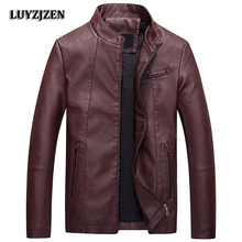 Luyzjzen jaqueta masculina de couro sintético, casaco casual de motocicleta clássica de alta qualidade 633 2024 - compre barato