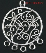 OMH-Accesorios de joyería de China, envío gratis, venta al por mayor Pendientes de plata tibetana, accesorio colgante de 36mm, 8 Uds., EH318 2024 - compra barato