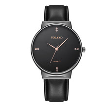 2019 Relogio Masculino YOLAKO Men Casual Quartz Leather Band Newv Strap Watch Analog Wristwatches Montre Homme Reloj Hombre saat 2024 - buy cheap