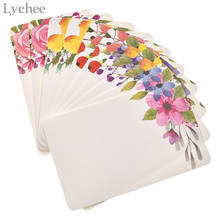 Lychee Life 50pcs Handmade Flower Message Scrapbook Paper Card DIY Greeting Cards Postcards Party Wedding Invitation Cards 2024 - купить недорого