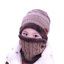 Kids Winter Warm Knitted Hat Children Cap Skullies Beanies Circle Scarf  withThicken Fleece Lining for Boys Girls with women men 2024 - buy cheap