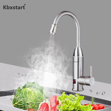 220V Stainless Steel Instant Hot Water Faucet 3000W Tankless Electric Kitchen Water Heater Tap With Led Digital Display EU Plug 2024 - buy cheap