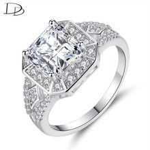 DODO Big Square AAA Zircon Rings Hip Hop Punk Women Men Jewelry White Gold Color Bague Bijoux Femme Crystal Anel For Women R448 2024 - buy cheap