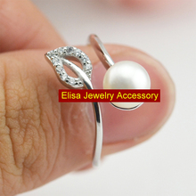 Anéis de prata esterlina 925 suporte anéis de pérola configurações de anéis acc folha estilo achados componentes ajustáveis joias faça-você-mesmo descobertas 2024 - compre barato