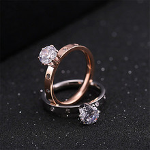 2019 Fashion stainless steel woman rings with stones couple rings valentine's day wedding and engagement rings 2024 - buy cheap