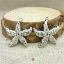 Free shipping!  38pcs Antique silver  Charms Starfish Pendant Fit Bracelets Necklace DIY Metal Jewelry Making 2024 - buy cheap