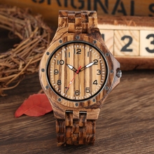 Vintage Wooden Watch Men rivet Case Clock Wood Watches for Man Hour Clock Full Wooden Bracelet Quartz Wristwatches Gifts Items 2024 - buy cheap