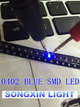 Díodo de led smd/smt 3v, chip de superfície ultrabrilhante com 100 leds 0402, diodo azul smd 1005 de alta qualidade, com 0402 peças 2024 - compre barato
