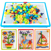 296pcs  3D Puzzle DIY Mosaic Picture Puzzle Toy Children Composite Intellectual Educational Mushroom Nail Toys Mushroom Kit 2024 - купить недорого