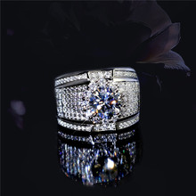 Мужское кольцо с белым цирконием, роскошные обручальные кольца, вечерние ювелирные изделия, не аллергенные 2024 - купить недорого