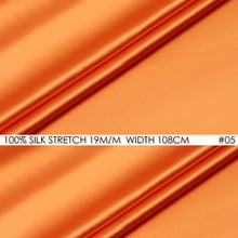 SILK STRETCH SATIN 108cm width 19momme/Pure Mulberry Silk Tissus For Wedding Dresses Sewing Factory Wholesale Orange Red NO 05 2024 - buy cheap