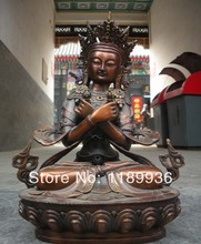 12"Tibetan Buddhism Red Bronze sit Bodhisattva Kwan-yin Buddha Statue 2024 - buy cheap