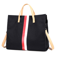 Kvky bolsa feminina transversal, bolsa de ombro de lona lisa com listras coloridas, bolsas femininas cruzadas 2024 - compre barato