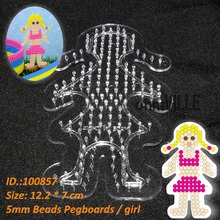 100857 девочка PegBoards для 5 мм Perler бусины Хама бусины плавленые узоры ~ прозрачный Peg доска + бесплатная доставка 2024 - купить недорого