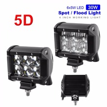 4 Inch 30W 2550LM 5D LED Car Work Light Bar 6000K Auto Driving Lamp Vehicle Headlight for 4WD ATV Off-road SUV 2024 - buy cheap