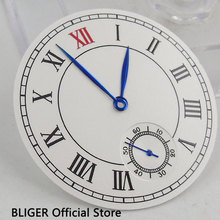 BLIGER-manecillas clásicas de reloj de acero inoxidable azul, esfera blanca esterilizado, números romanos, apto para ETA 38,9, movimiento de bobinado manual 2024 - compra barato