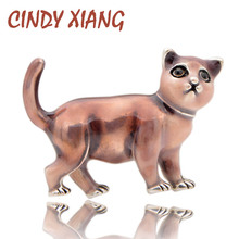 CINDY XIANG Cute Cat Brooches for Women Enamel Kids Pins 3 Colors Available Animal Jewelry Fashion Coat Handbag Accessories Gift 2024 - buy cheap