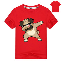 New Arrivals Fashion Dab dog Printed T-Shirt Boys Pug Dogs Animal T Shirt Summer High Quality Tee Kids Girls Top 2024 - buy cheap