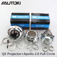 Autoki Car Styling Auto Metal Q5 3.0" HID Bi xenon Headlight Projector Lens+Apollo 2.0 Full Circle mask Use D2S D2H Bulbs Lamp 2024 - buy cheap