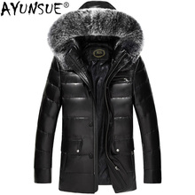 AYUNSUE Genuine Leather Jacket Men Winter Down Jacket Big Fur Collar Mens Sheepskin Coat Jackets Hombre MC16C601 KJ1152 2024 - buy cheap