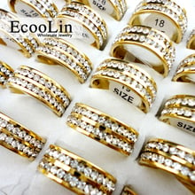 10Pcs Women Gold Classic Engagement Wedding Rings for Woman Jewelry Ring Lots LR424 2024 - buy cheap