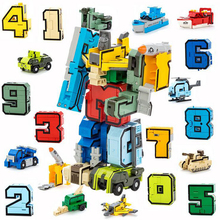 10Pcs Creative Transformation Number Robot Assembling Educational Blocks Action Figure Number Robot Deformation Robot Toy 2024 - buy cheap