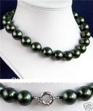 14mm Natural south sea black shell pearl necklace 18" AAA+ 2024 - buy cheap