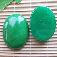 (2 pieces/lot)  Wholesale Natural Green Jades Oval CAB CABOCHON 40x30x8mm Free Shipping Fashion Jewelry DJ243 2024 - buy cheap