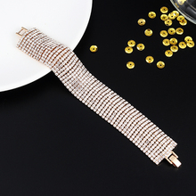 Fashion Women Rhinestone 11 row Bracelet Fashion Adjustable Bangles Jewelry Nice Bracelet Gift Party Jewelry B267 2024 - buy cheap