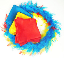 Разноцветные волшебные фокусы с изображением перьев, полный набор с шарфом, приближение, реквизит, иллюзия, Магическая Комедия 2024 - купить недорого