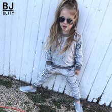 2021 Baby Girls Clothing Sets Kids Boys Tracksuits Diamond Velvet Sport Suit Spring Autumn Clothes Children Casual Set BB490 2024 - buy cheap