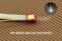T3020W 20pcs Pre-soldered micro litz wired leads Bright White SMD Led 3020 NEW 2024 - buy cheap