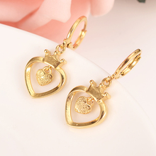 gold heart drop earring Ethiopian/Nigeria/Kenya /Ghana  Gold color Dubai african Arab Middle Eastern Jewelry Mom girl  Gifts 2024 - buy cheap