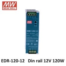 Mean Well EDR-120-12 AC/DC Mini size 120W 12V 10A Industrial DIN Rail Power Supply 12V Meanwell Switching Power Supply Driver 2024 - купить недорого