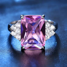 Женское кольцо с серебряным покрытием, модное кольцо с кристаллом для помолвки и свадьбы, T-R050 2024 - купить недорого