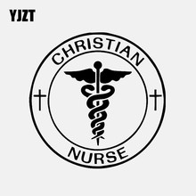 Yjzt 15.2cm * 15.2cm enfermeira cristã simbólica adesivo de carro vinil decalque preto/prata C3-1356 2024 - compre barato