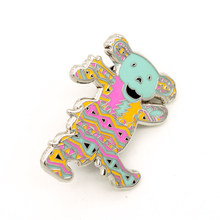 Custom Gift Lovely Enamel Bear Pin Badge Engraving Fabric Face Holder in Stock 2024 - buy cheap