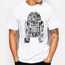 Camiseta de manga corta con diseño de robot negro para hombre, camisetas Hipster con cuello redondo, geniales, gran oferta, 2019 2024 - compra barato