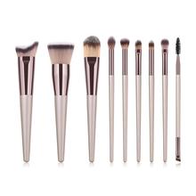 9 Pcs Champagne Makeup Brushes Set For Women Cosmetic Tools Foundation Powder Blush Eyeshadow Blending Beauty Make Up Brushes 2024 - buy cheap