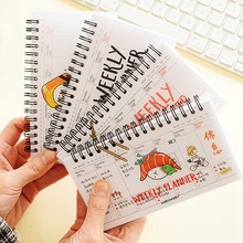 Bloco de notas planejado da semana kawaii, notas semanais, planejador diário, agenda, organizador de sushi, material de papelaria no estilo aleatório 2024 - compre barato