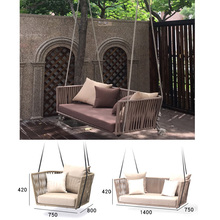Кресло-качалка для взрослых, кресло-качалка из ротанга, с одним двойным двором 2024 - купить недорого