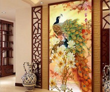 Full Stitch The Peacock Animal Flower Cotton Cross Stitch Kits Printed Embroidery DIY Handmade Needlework Wall Home Decor 2024 - buy cheap