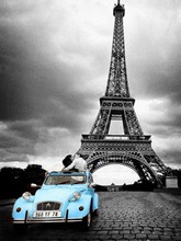 Eiffel Tower Pairs And Car Make Your Own Diamond Painting Square Full Diamond Rhinestone 3D DIY Painting embroidery Cross Stitch 2024 - buy cheap