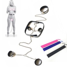 silicone+stainless steel bdsm bondage set slave handcuffs for sex bdsm toys collar+Handcuff+Waist+Ankle adult games algemas 2024 - buy cheap
